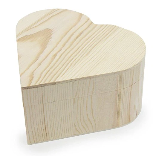 3-in-1 Südamekujuline puidust kast, viimistlemata puidust käsitöö